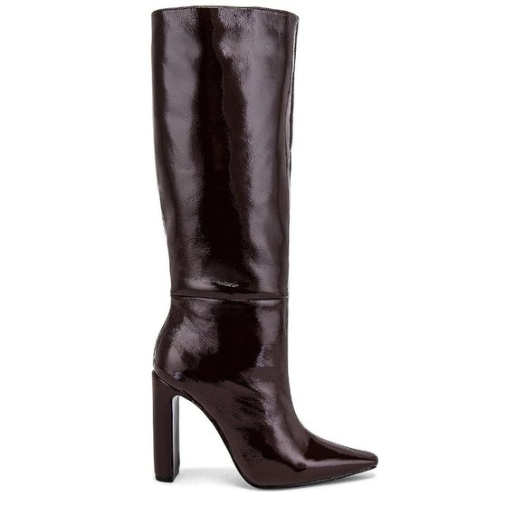 LPA Shoes - LPA Aloisia Boots Chocolate Brown Patent Leather Shiny